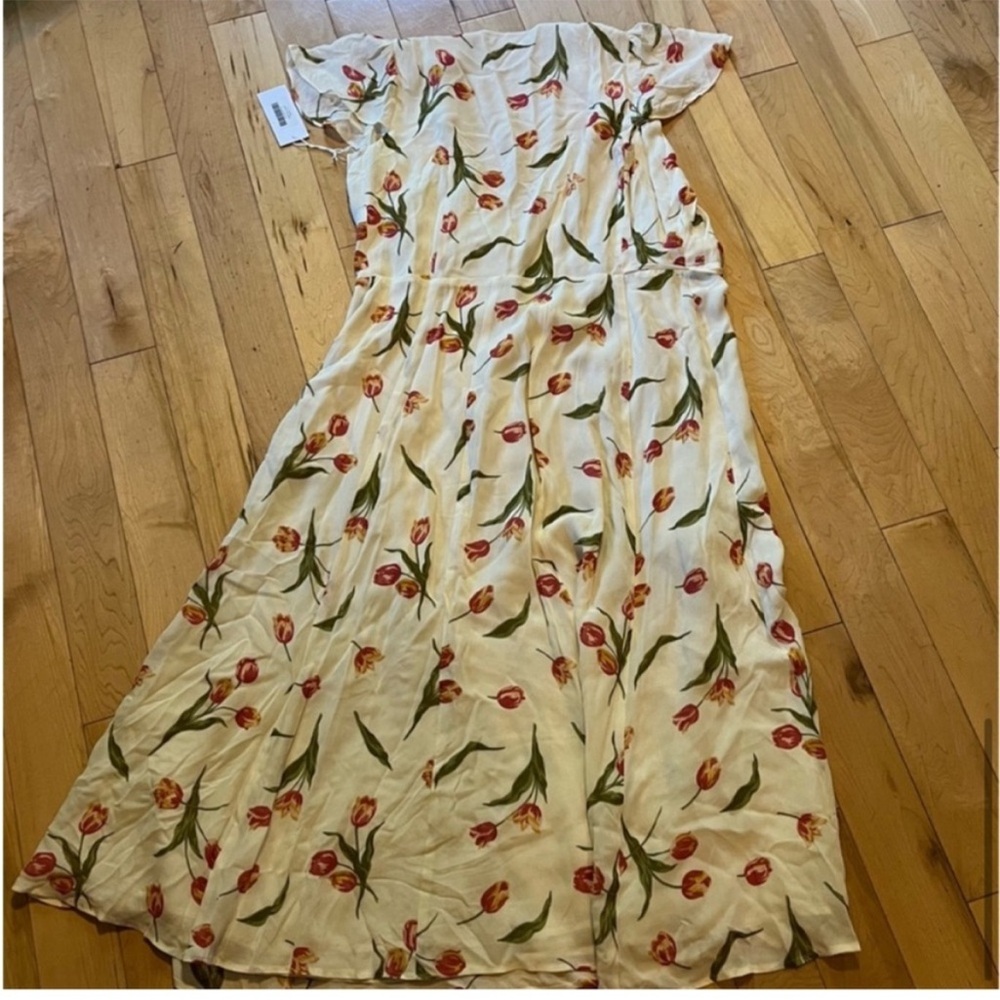 NWT Reformation Brewer Dress Bianca cream w floral print small - Picture 8 of 12